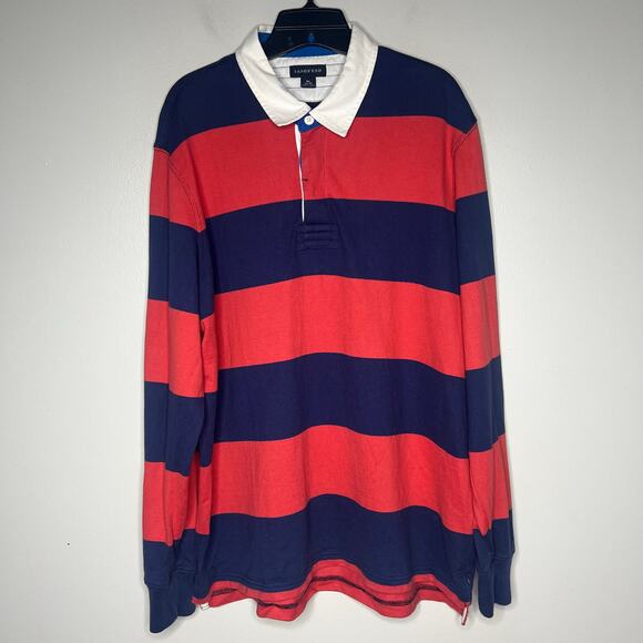 Lands' End Other - Lands End Rugby Shirt Men's XL Blue Red Long Sleeve Polo Preppy Y2K Heritage